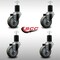 Service Caster 3.5'' SS Gray Poly Wheel Swivel 1-3/4'' Expanding Stem Caster Set, 4PK SCC-SSEX20S3514-PPUB-134-4 - alternate 4